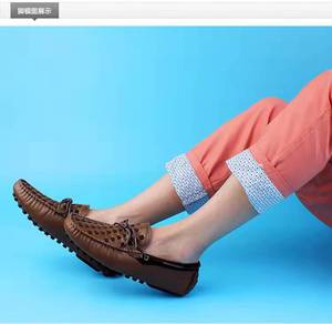 Zapatos de verano para hombre, zapatillas ligeras de tejido, zapatos informales a la moda para caminar, mocasines transpirables de cuero para hombre - Product Image 5