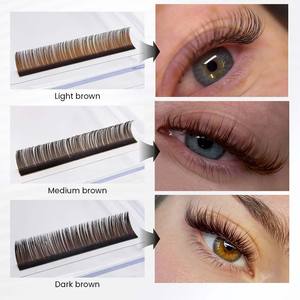 YASNAI Dunkelbraune Volumen wimpern verlängerung schalen L M Curl Brown Easy Fan <span class=keywords><strong>Lashes</strong></span> Extension Supplier - Product Image 6