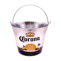 Seau à glace cylindrique en fer blanc brillant imprimé offset de marque GC Guangdong, bac de fête, refroidisseur de boissons, bière, champagne, vin