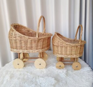 Baby <strong>Basket</strong> Stroller <strong>Wicker</strong> <strong>Storage</strong> <strong>Basket</strong> Flower <strong>Basket</strong> Photography Props Children's Toys - Product Image 5