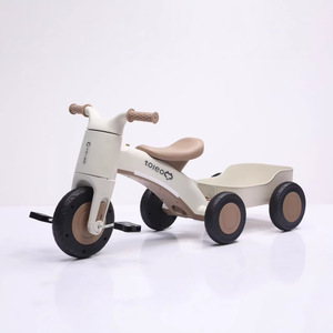 Tricycle en plastique pour enfants à 3 roues avec remorque de rangement amovible, musique intégrée, vélo pour tout-petits de 6 mois à 6 ans - Product Image 1