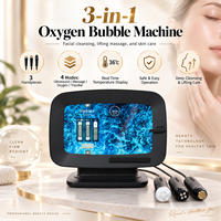 Appareil de massage facial à oxygène 3-en-1 pour un nettoyage en profondeur, soin de la peau, exfoliation à bulles d'oxygène CO2, spa, prise AU/US/EU/UK