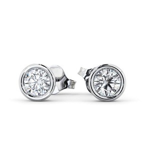 Luxury High Quality Silver <b>Earring</b> 1.4CTW Round CVD Lab Grown Certified Diamond <b>Earring</b> Classic 18k Solid White <b>Gold</b> Bezel Stud - Product Image 3