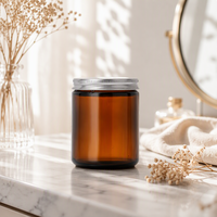 Pot en verre avec couvercles pour crème cosmétique, impression sérigraphique personnalisée avec logo, estampage à chaud doré, aluminium, 100 ml, 250 ml