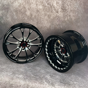 Ruedas de Drag Forjadas 17x4.5 15x10 5x114.3 5x4.5 con Beadlock Personalizado, Acabado Negro Brillante Fresado, 10 Radios para Ford Mustang Drag - Product Image 3
