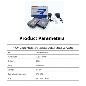 Netlink HTB-3100AB 10/100m 25KM 1 SC con 1 convertitore multimediale in fibra ottica singolo RJ45 monomodale - Product Image 5