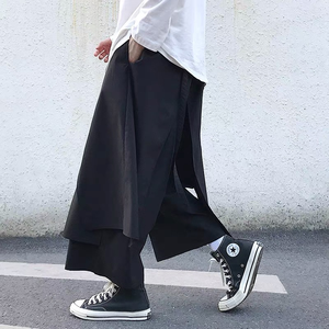 Jupe en velours côtelé décontractée pour hommes, pantalon Harajuku <span class=keywords><strong>Kimono</strong></span> <span class=keywords><strong>japonais</strong></span>, pantalon sarouel ample à jambes larges, service OEM intermédiaire - Product Image 2