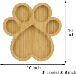 Plateau de service et planche à découper en bambou en forme de patte de chien de 10 pouces avec 5 rainures - Product Image 2