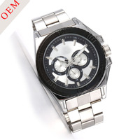 Montre-bracelet pour homme BOMAXE Seiko Movement Fashion Silver Waterproof Crystal Antique Chronograph Custom Logo