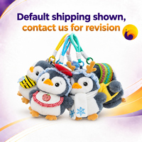 Peluche pingouin d'hiver personnalisée avec bonnet et écharpe tricotés, cadeau animalier, fournisseur OEM ODM en gros pour les fêtes