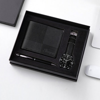 Reloj de Cuarzo de Moda para Hombre, Venta al por Mayor, Reloj Casual para Hombre, Juego de Carteras y Bolígrafos, Regalos para Días Festivos