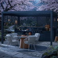 Pergola extérieure en alliage d'aluminium avec revêtement en poudre personnalisé, design de style chinois - Abri de jardin moderne