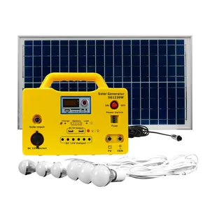 10 용 GCSOAR DC 태양광 조명 시스템 12V 17AH 리튬 배터리 태양광 조명 가정용 담배 인터페이스 라디오 및 MP3
