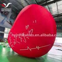 Ballon publicitaire géant gonflable personnalisé en forme de cœur avec logo imprimé, 5m, en tissu Oxford, avec ventilateur intégré, durable pour événements