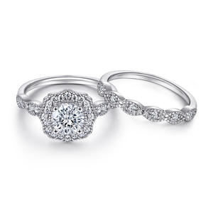 Fashion Simple Jewelry <b>Set</b> Fine Jewelry Diamonds Halo S925 Sterling <b>Silver</b> Classic Jewelry <b>Set</b> - Product Image 2