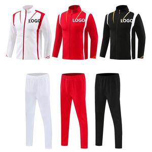 Completo Zip tuta da calcio per gli uomini e le donne per i bambini di alta qualità tuta da ginnastica 2 pezzi Set rosso bambino giovane tuta Jogging - Product Image 1