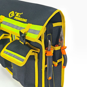 Penggong Hardware Canvas Tool Bag Reflective Strip Wear Resistant Multifunctional Repair Storage Bag Large Electrician Bag - Product Image 3