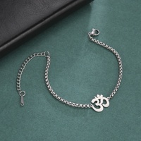 Bouddhisme Hindou Yoga OM Symbole Pendentif Bracelet pour Femmes Hommes Charmes Boîte Chaîne Bracelets Mode Amulette En Acier Inoxydable Bijoux
