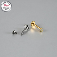 Bijou de piercing labret simple Freya pour femme, en titane G23, à filetage interne, pour hélix, daith, tragus
