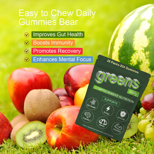 Integratori Erboristici Quotidiani OEM Superfood, Ricchi di Multi-Vitamine e Minerali, Spirulina e Clorella Organiche, 224 Gommose Super Greens a Forma di Orsetto - Product Image 4