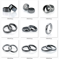 Bagues en hématite polie à facettes non magnétiques 3T 4T 6T 10T pour hommes et femmes, soulagement de l'anxiété, absorbe l'énergie négative