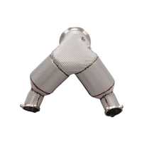 Collecteur d'échappement haute performance 200 cellules pour Audi S4 S5 3.0T B9.5 2019-2024 en acier inoxydable 304 avec isolation thermique – Amélioration du tuyau de descente