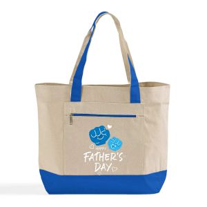 Custom Pickleball Tournament Two Tone <b>Canvas</b> <b>Tote</b> Bag With Zippered Pocket Sports Team Event Shopping Bag - Product Image 1