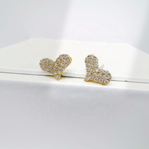 custom plata 925 sterling <b>silver</b> small elegant summer bridal <b>earring</b> 2026 zircon gold plated korean heart fashion <b>stud</b> <b>earrings</b> - Product Image 1
