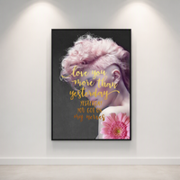 Impression numérique personnalisée de haute qualité en 6 couleurs, portrait de femme rose, art mural moderne, peinture décorative sur toile