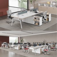 Postes de travail de bureau ergonomiques et modernes, modulaires, bureaux pour 4 à 6 personnes, postes de travail ouverts pour employés, mobilier de bureau