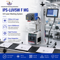Imprimante laser UV IPS-LUV5W F MG, machine de marquage laser pour codes QR, machine de marquage de bouteilles avec fichier PLT et codage de codes-barres