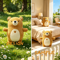 Porte-clés en peluche Ours brun Kawaii, poupée en peluche douce, pendentif de sac avec logo personnalisé, jouet en peluche pour machine à griffes