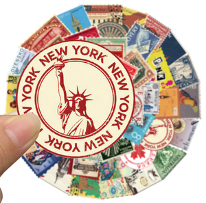 Autocollants timbre de courrier Vintage, étiquette Scrapbooking, en papier, esthétique et moderne, pour journal planificateur, agenda, voyage, agenda, lot de pièces - Product Image 3