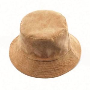 Chapeau Bob Unisexe en Velours Côtelé Réversible, Couleur Unie, Chaud, Anti-UV, pour l'Extérieur, Style Coréen - Product Image 1
