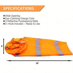 Venta al por Mayor de Vantamanos Personalizados para Aeropuertos 2024, Buen Precio, Impermeables, Color Naranja/Rojo/Blanco, Vantamanos Cónicos, Banderas Personalizables - Product Image 6