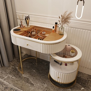 Rangement de luxe pour chambre à coucher, ensemble de table de toilette, organiseur avec tiroirs, commode miroir, offre spéciale - Product Image 4