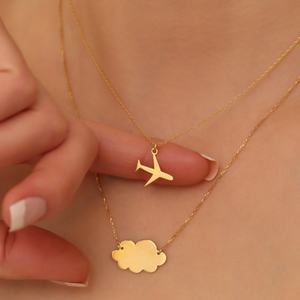 Tối Giản Nhỏ Gọn Máy Bay Mặt Dây Chuyền Vòng Cổ Thép Không Gỉ Không Thấm Nước 18K Vàng-Mạ Cao Đánh Bóng Máy Bay Vòng Cổ - Product Image 4