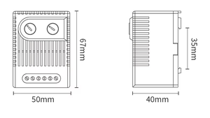 Termostato Dual <span class=keywords><strong>Mibo</strong></span> ZR 011, Controlador de Temperatura Mecánico de 0-60°C para Control de Calefacción y Refrigeración de Gabinetes - Product Image 6