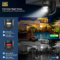 Caméra IP Dôme Métallique POE 4K 8MP Noire avec Vision Nocturne Couleur Intégrale via Application Xmeye, IP66, pour Sécurité Extérieure Domicile et Entreprise, Caméra CCTV POE