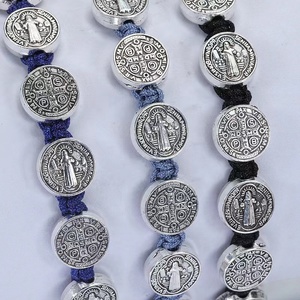 Pulseras con cuentas de aleación de Zinc para hombres, joyería religiosa, regalo religioso, Rosario, religioso - Product Image 3