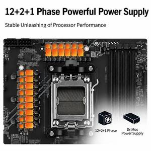 Placa Base MAXSUN TERMINATOR B850M PRO DARK WIFI AM5 12+2+1 Fases <span class=keywords><strong>Dr</strong></span>.Mos 3 X M.2 Liberación Rápida GPU DDR5 MATX PCIe 5.0 - Product Image 4