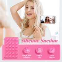 Version moins chère accessoire de téléphone adhésif miroir douche 24 Silicone ventouse support de boîtier de téléphone