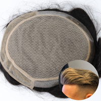 Cheveux humains ombre blond système 9x7 pouces hommes toupet cheveux pu mono dentelle