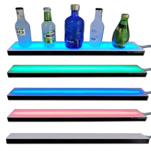LED Liquor Bottle Display Regal Länge 12 "16" 18 "20" 24 "30" 36 "40" 48 "60" Kunden spezifisches LED Floating Lighting Bar Regal
