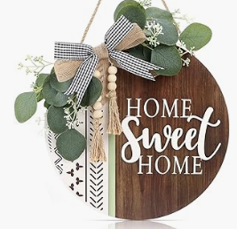 Guirnalda <span class=keywords><strong>de</strong></span> bienvenida 3D para puerta <span class=keywords><strong>de</strong></span> entrada, decoración <span class=keywords><strong>de</strong></span> porche, cartel para exteriores dulce para el hogar, <span class=keywords><strong>kit</strong></span> <span class=keywords><strong>de</strong></span> cuentas rústicas con licencia artificial - Product Image 3