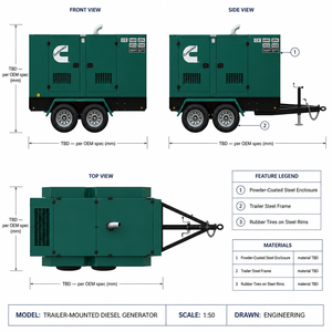 Générateur diesel silencieux Cummins Weichai Yuchai Baudouin de 50 kVA à 200 kVA, puissance de secours pour hôtels et hôpitaux, tension nominale 380 V - Product Image 2