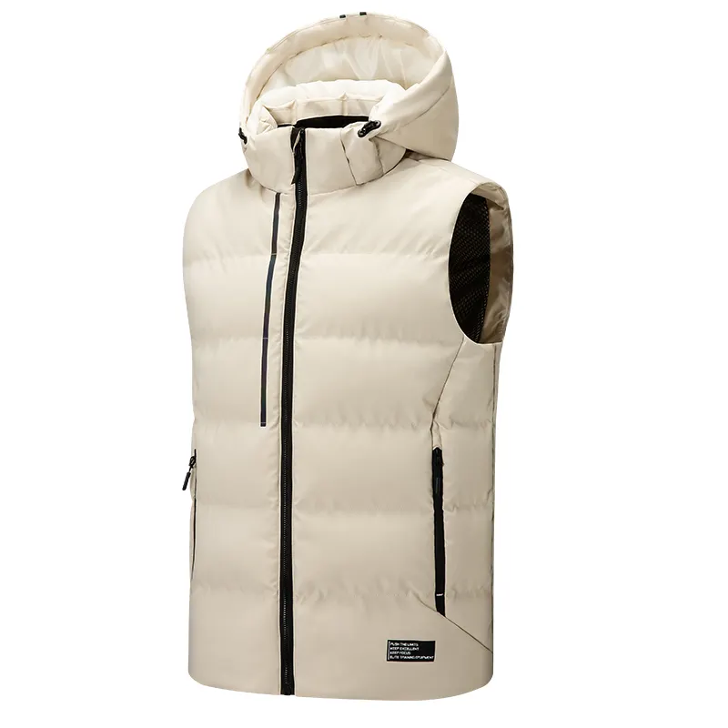 Winter Fashion Mens Sleeveless Work Down Puffer Jins Varisty Jackets Casual Jacket For Men