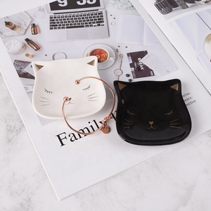 Charming Ceramic White Cat Jewelry Tray - <strong>Ring</strong> Dish &amp; Decorative Trinket <strong>Plate</strong> - Product Image 6