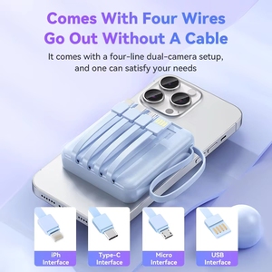 Nuevo Cargador Portátil de Carga Rápida con Cables Integrados, Mini <span class=keywords><strong>Powerbank</strong></span> de 22.5W, Cargador Rápido de 10000mAh con Pantalla LED <span class=keywords><strong>USB</strong></span> Tipo-<span class=keywords><strong>C</strong></span> para Teléfonos - Product Image 4
