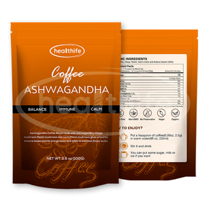 Healthife Bán Buôn Chất Lượng Cao Linh Chi Chaga Sư Tử Của Mane Ashwagandha Pha Trộn Nấm Cà Phê Bột - Product Image 3